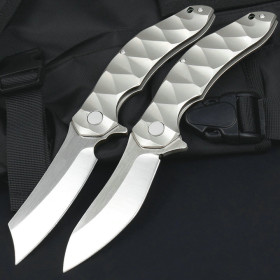 D2 Blade Titanium Folding Portable Outdoor EDC Tool  Hunting Pocket Knife UD406684